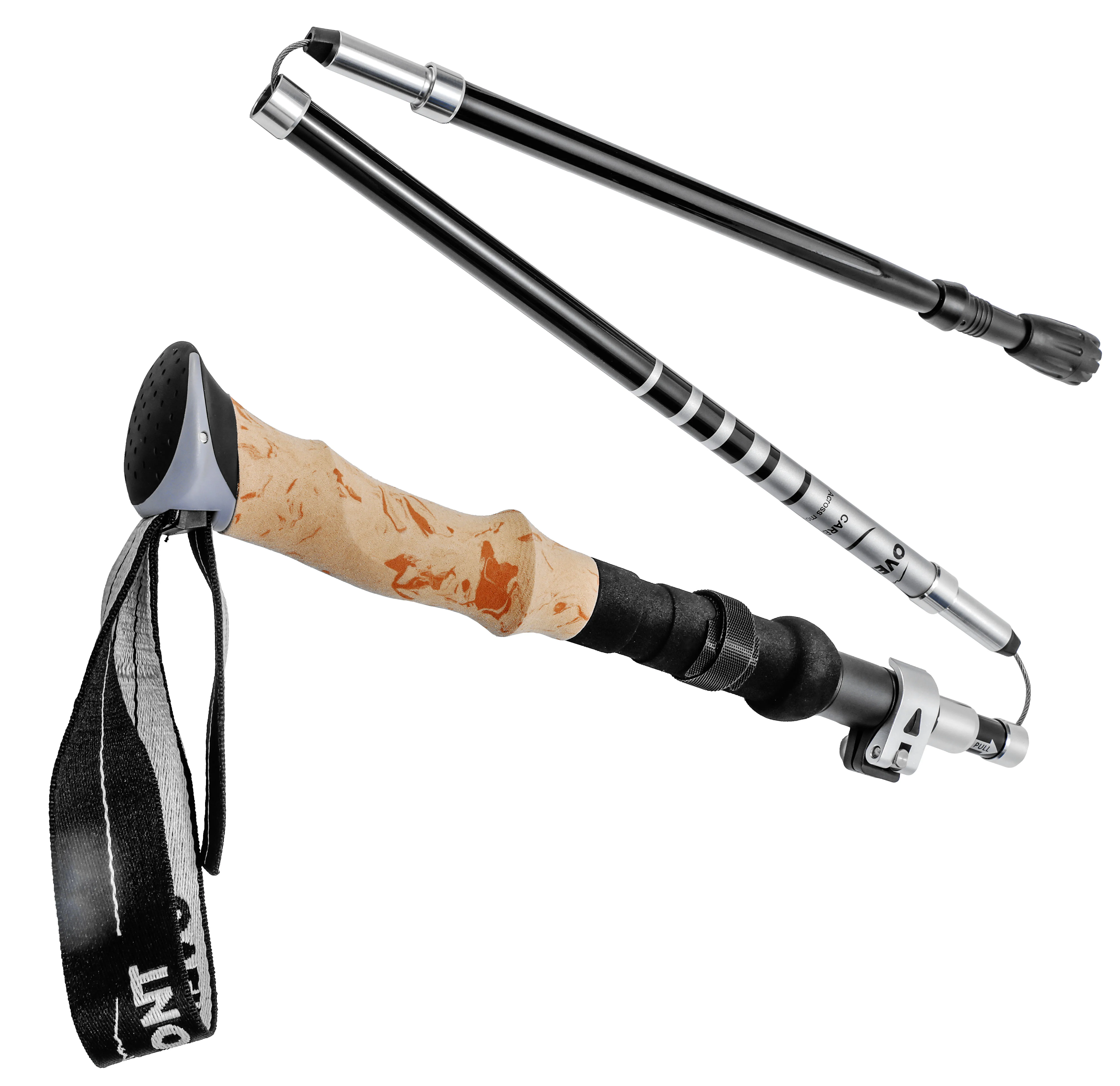 Outdoor Ultralight Mountain Telescopic Walking Sticks Ultralight Carbon Fiber Folding Aluminium 7075 Nordic Hiking Trekking Pole