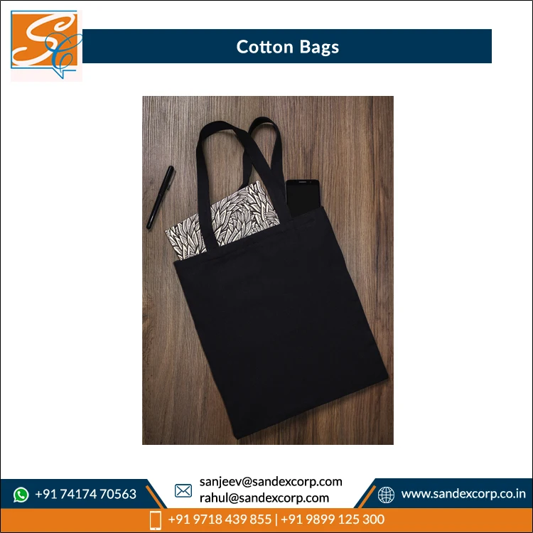 Factory Direct Selling Huge Demand on Recycled 100% Carded Cotton Shopping Bags at Wholesale Market Price Indian Supplier