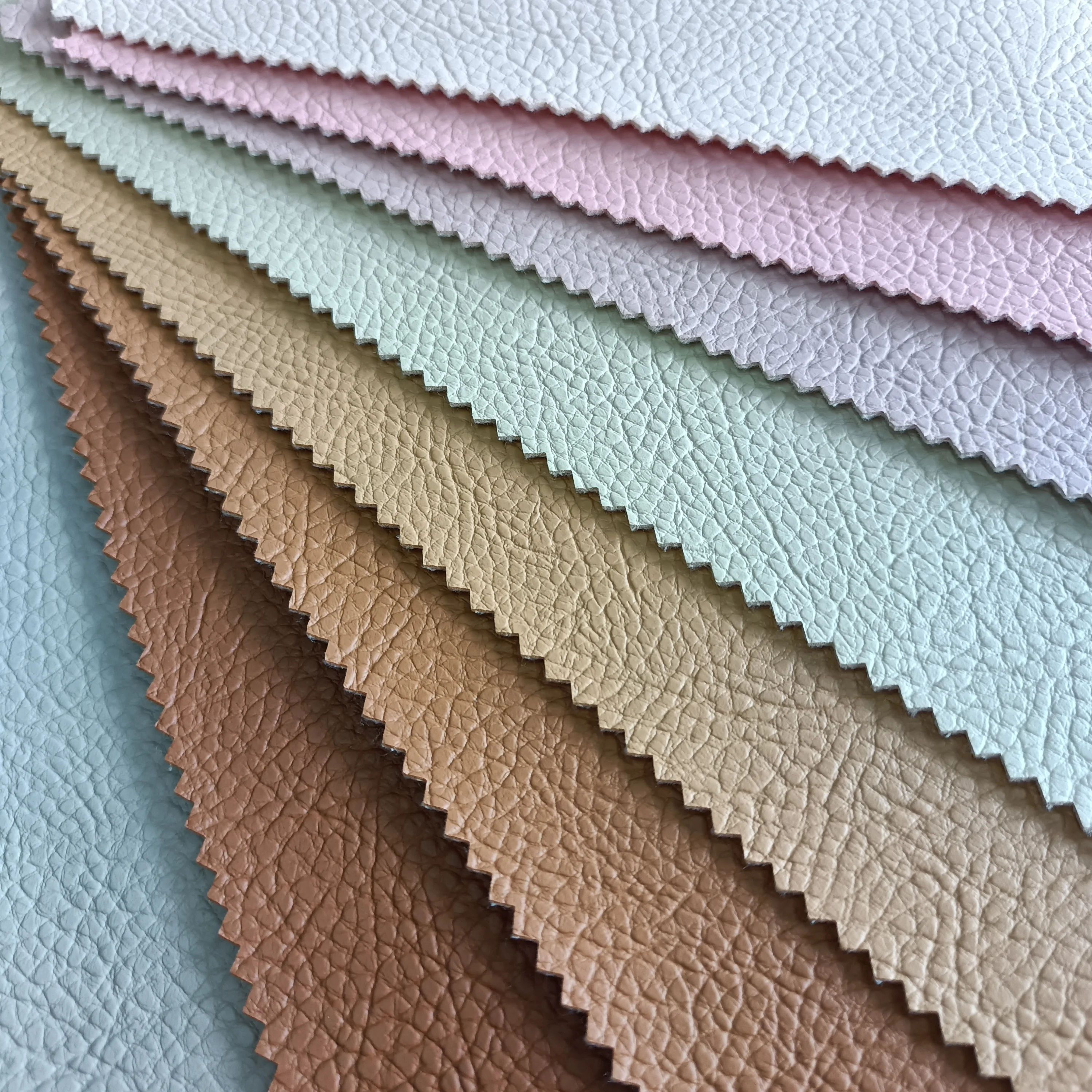 Very Popular Jiangsu Brushed Design Brown Nubuck PVC Leather Sofa car seat Litchi fabric