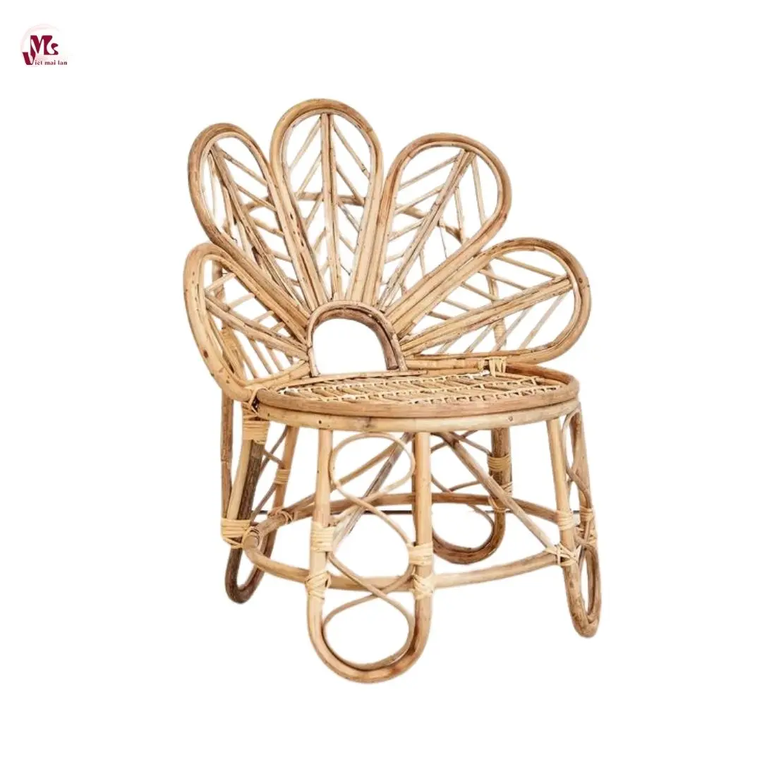 Cheap Price Cute Rattan Kid Chair Kids Baby Nursery Handmade Rattan Flower Chair made in Vietnam