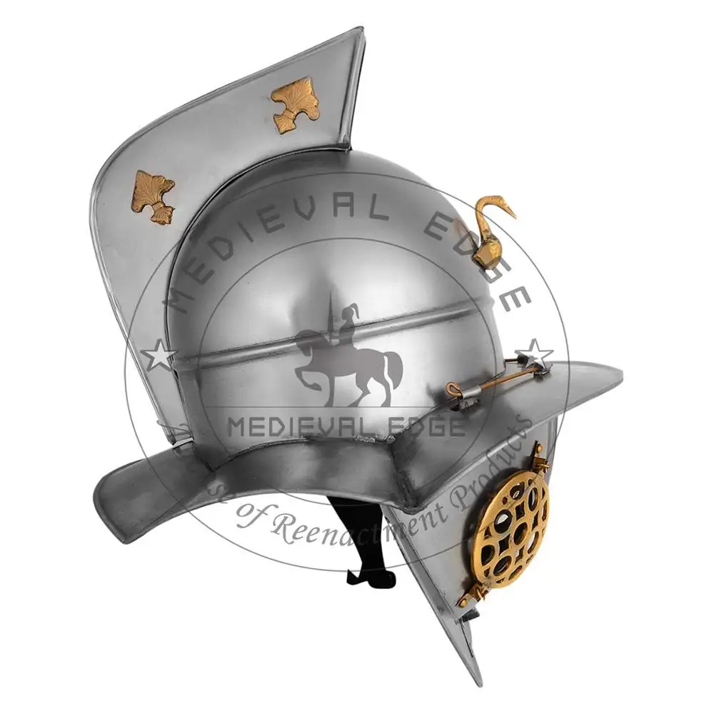 Medieval Thracian Gladiator Helmet Thraex 18 Gauge Steel with Leather Liner Largest Manufacture Company