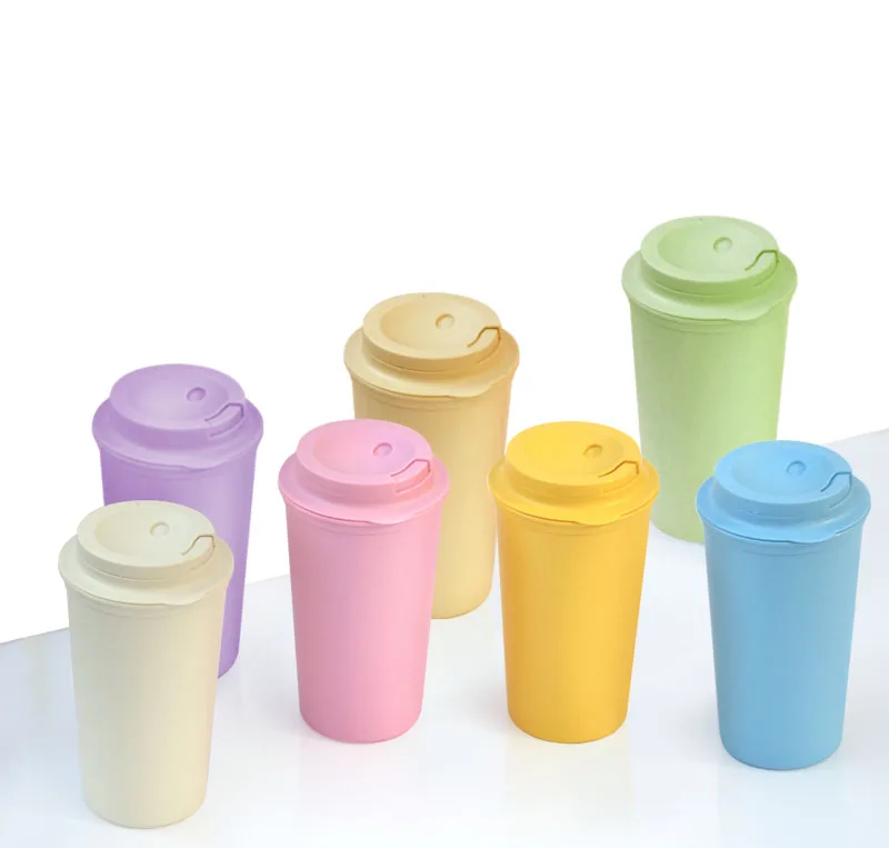 Custom Logo Printing Double wall mug Plastic Reusable cup 16oz - made in Korea