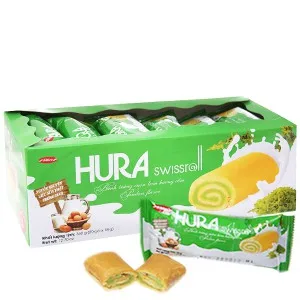 Pandan Flavor Hura Swissroll 360g in demi box