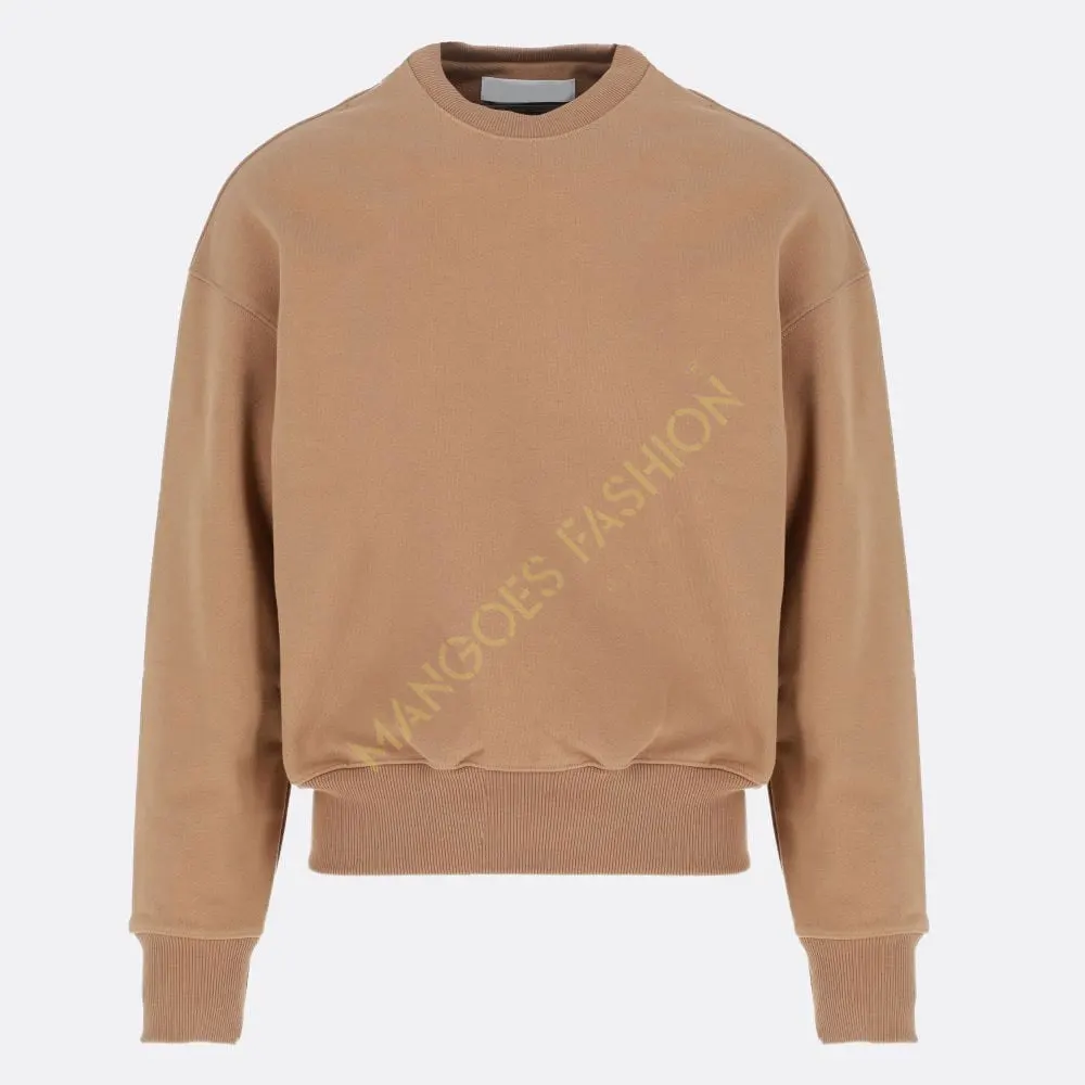 Mulberry Brown Mock Neck Oversized Fit Cropped Body Ribbed Wholesale Custom Trimmings Dropped Shoulders Sweatshirt