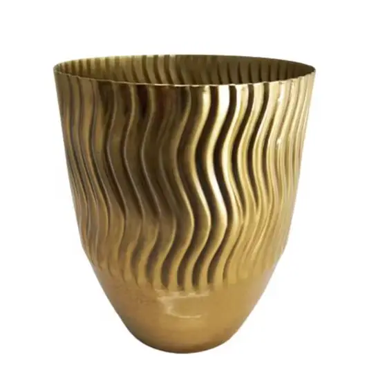 Hot Selling Item Iron Round Planter Brass Gold Colour Flower Pot for Home and Garden in Bulk Garden Pots & Planters Flower Pots