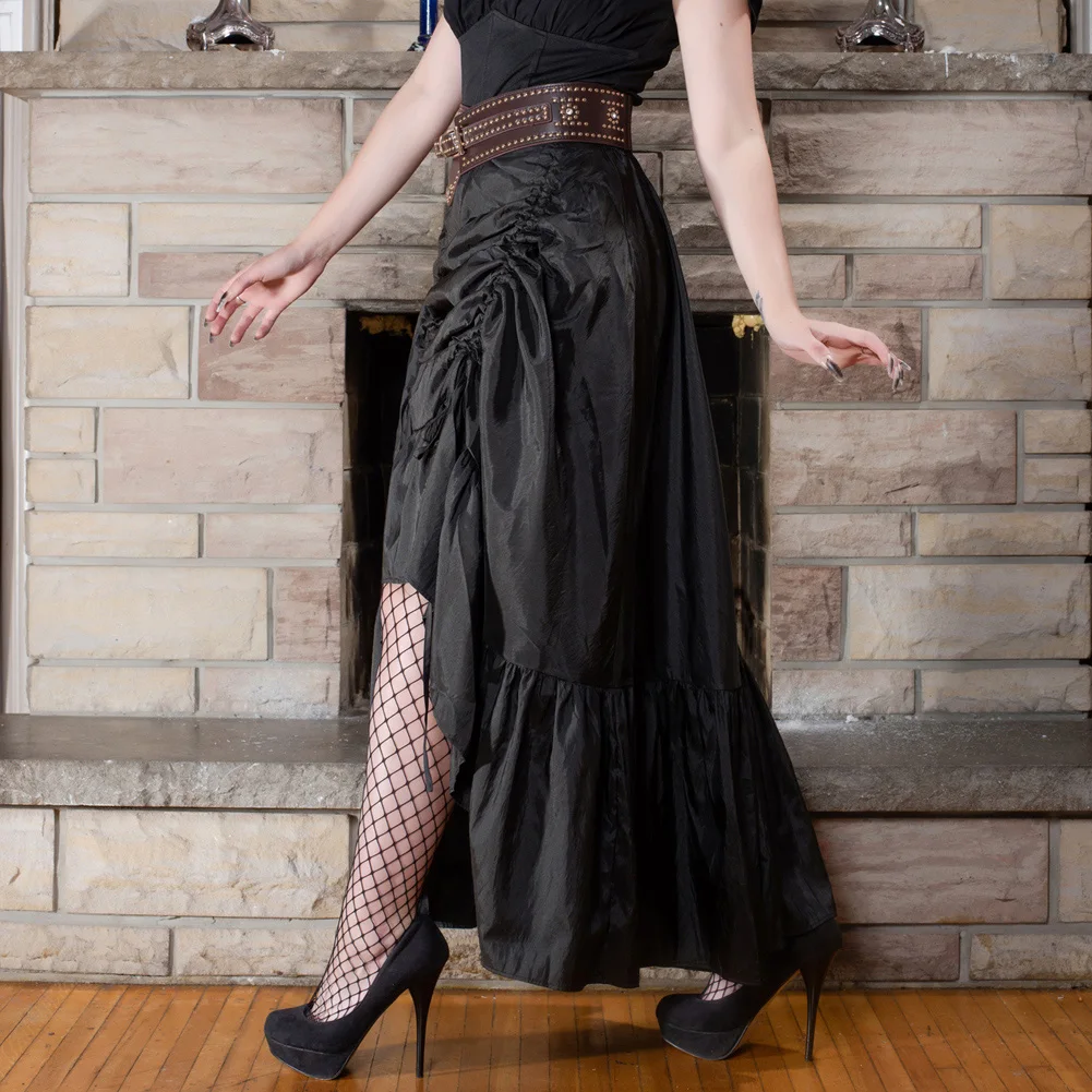 OEM Women Adjustable High-Low Elastic Waist Gothic Renaissance Steampunk Women Long Skirts