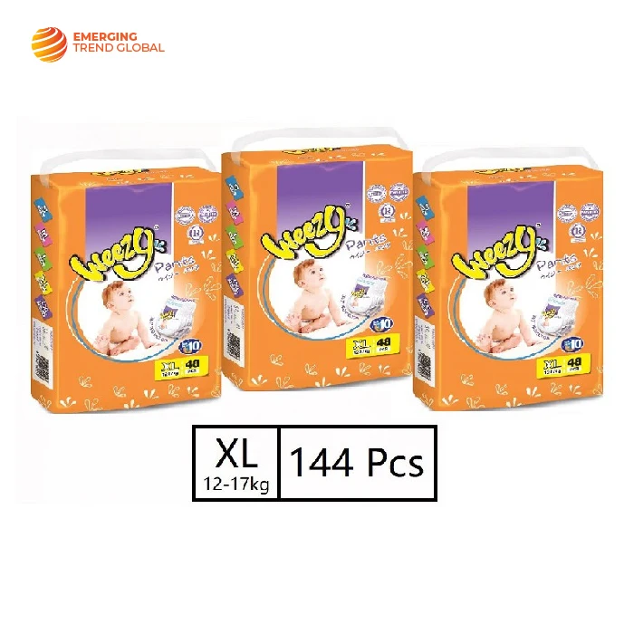 Good Quality Hot Selling 3-25KG Weezy Disposable Baby Diaper Pants With Soft Fluff Pulp Material Breathable Diapers For Baby Use