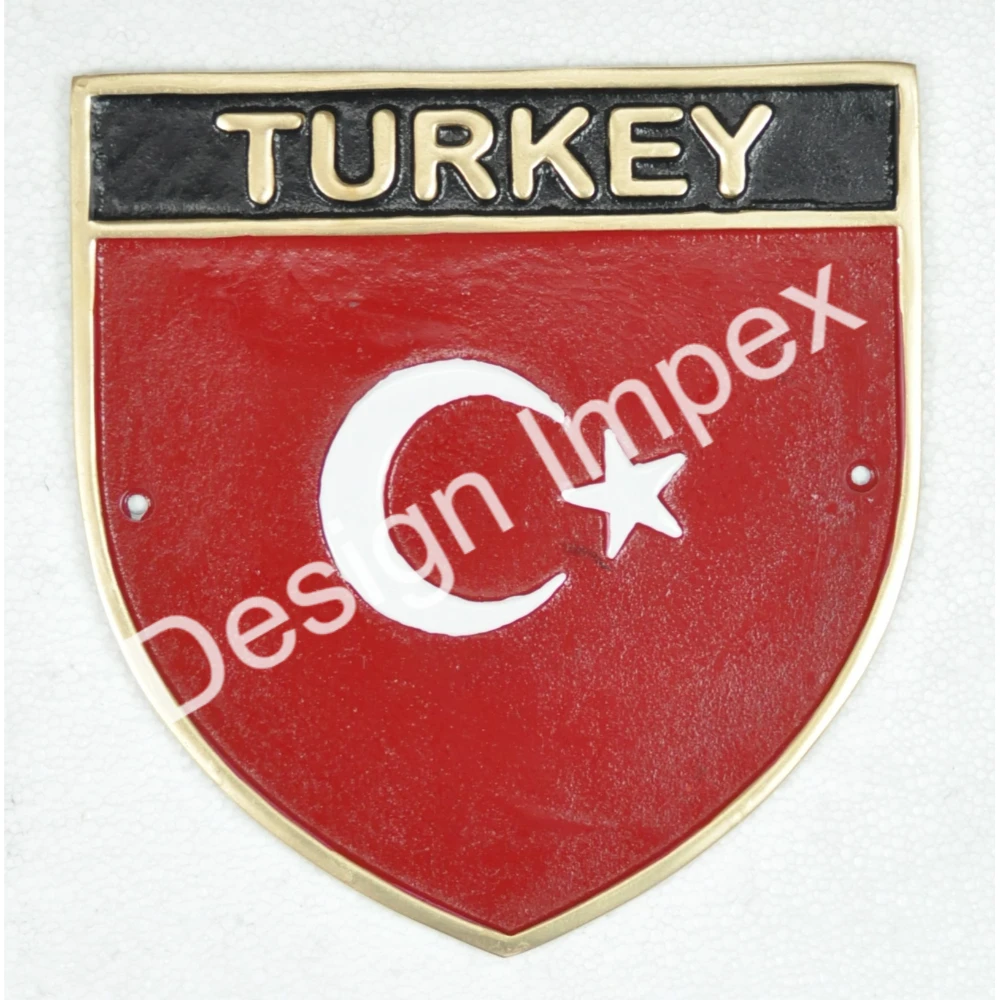 Wall Mounted Flag Plaque Easy Installation Type Casted Metal Craft Custom Trophy Awards for Home & Office