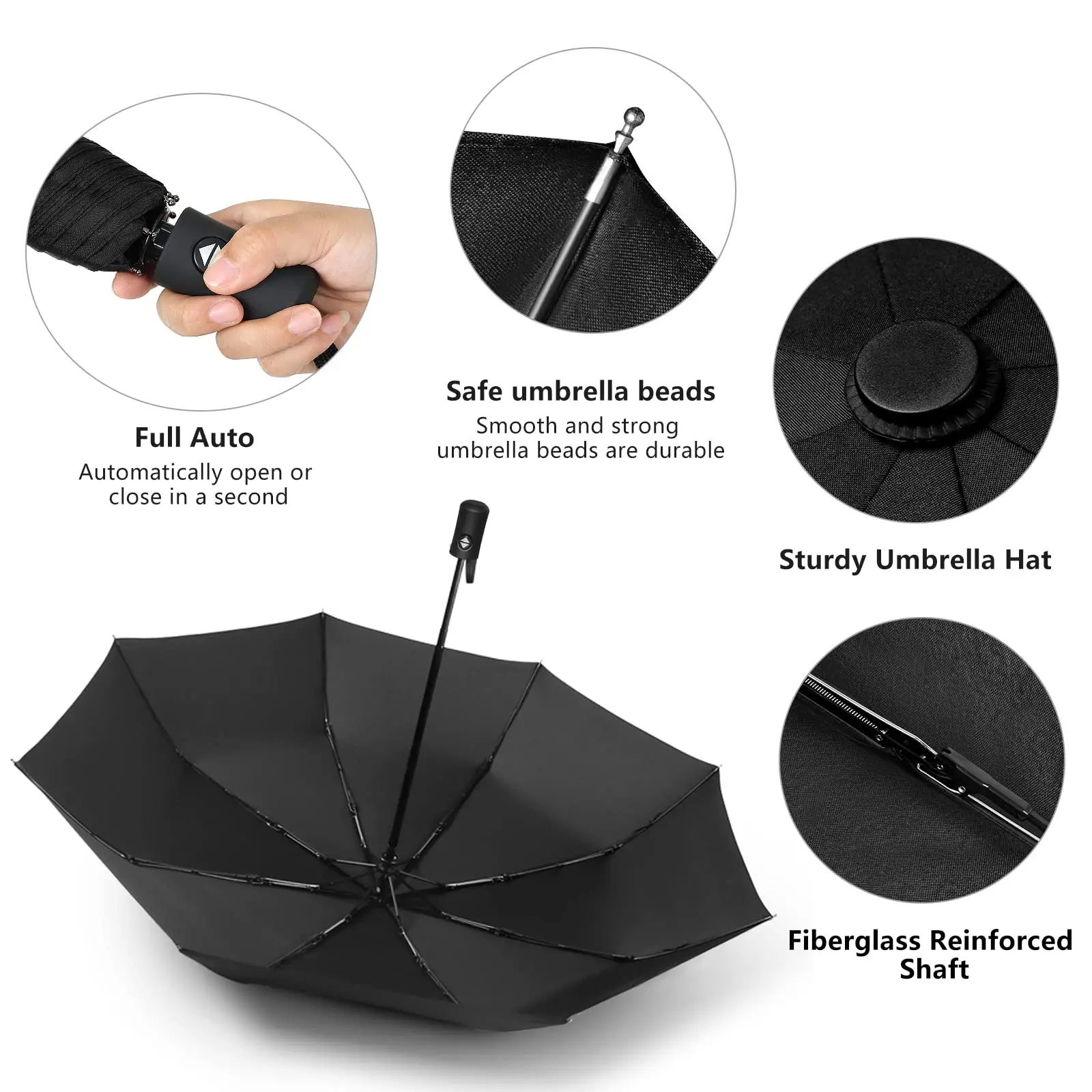 Hot Sale OEM Automatic Folding Umbrella for Rain Business Sun And Wind Protection UV Umbrella