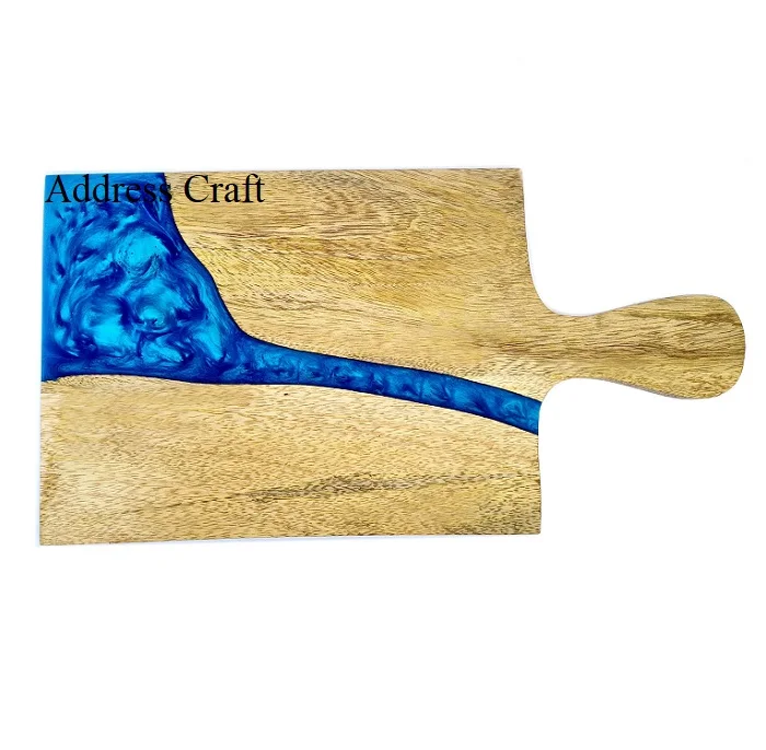 Wholesale Acacia Wood And Epoxy Resin Breakfast Boards Wooden Charcuterie Board Resin Cutting Board Kitchenware Chopping Blocks