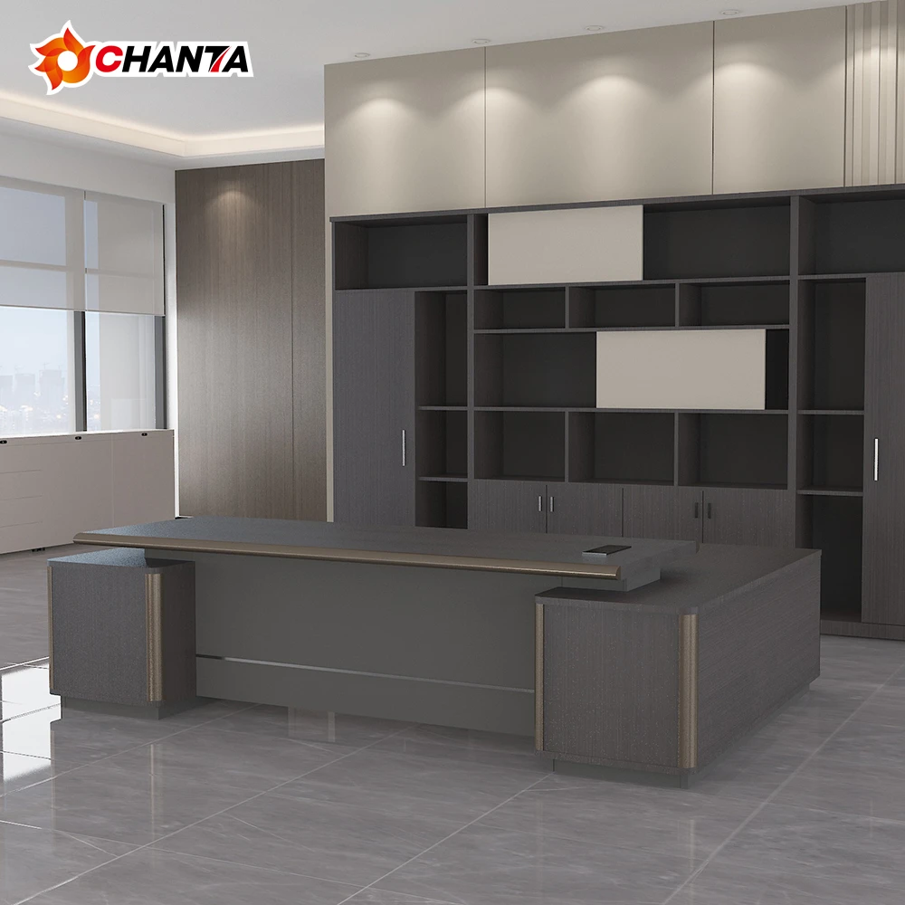 Buy Office Furniture Fast Delivery The Best Office Table Brown Veneer L Shape Executive Home Ceo Office Desk