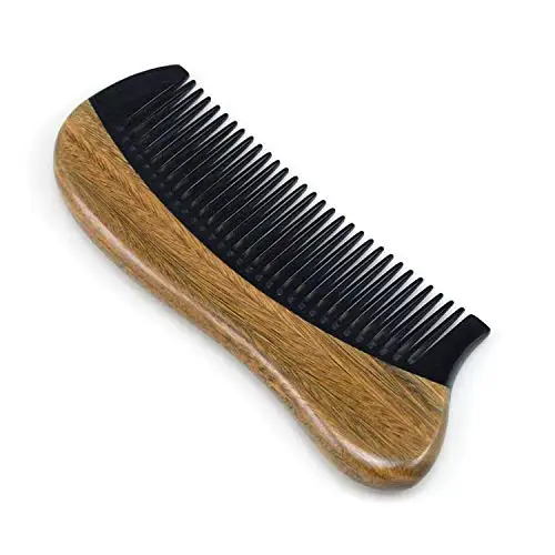 Authentic Indian 100% Natural Wood Horn Comb Ox Color with Tooth for Hair Styling-Men & Women Home Decor