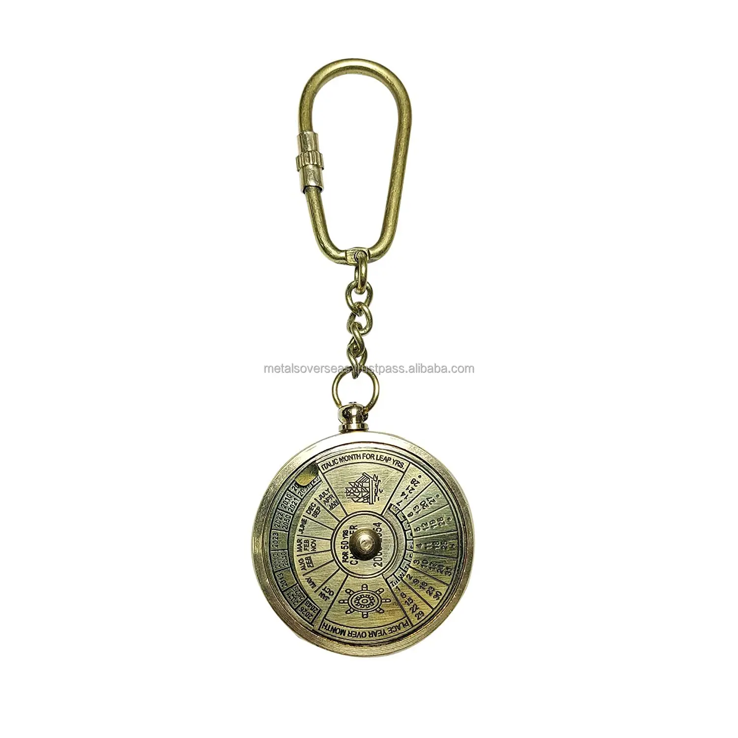 Brass Blessing Brass 50 Years Calendar Key Chain collectible Marine Nautical Key Ring