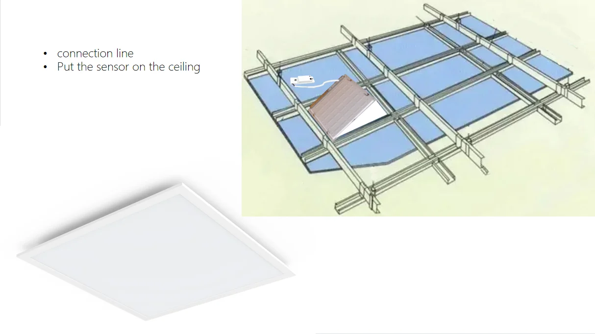 Wireless BLE Mesh Smart Sensor PIR motion & daylight Bluetooth Control  0-10 V Dimming Panel Light