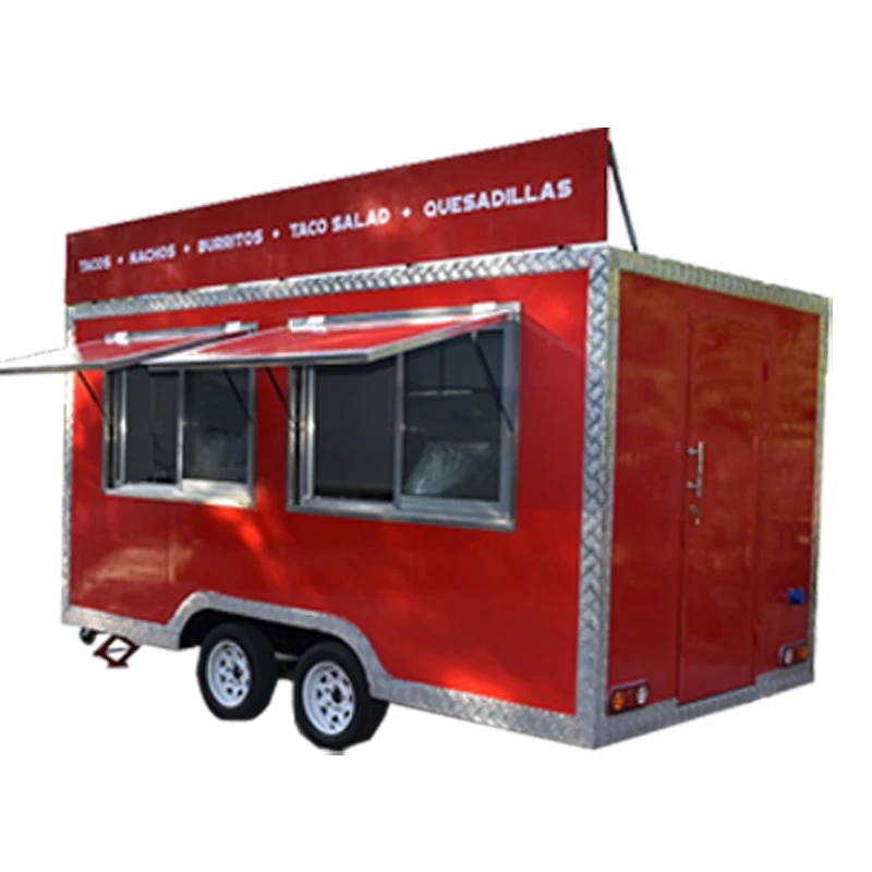 Best Selling Food Trailer Mobile Fast Food Concession Truck Ice Cream Roll Cart Trailer Mobile Hot Dog Food Vending Truck