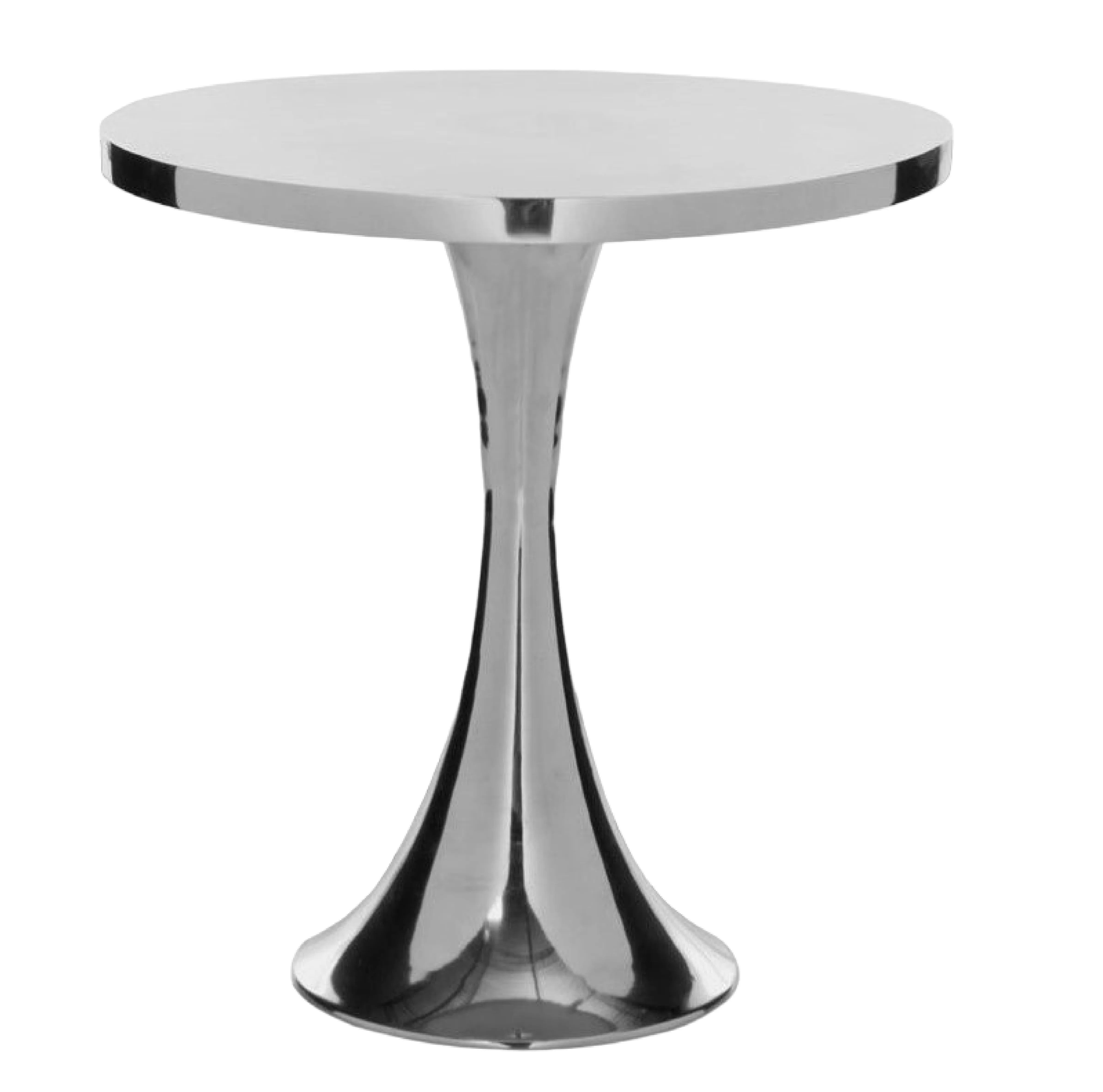 Round Shape With White Color Aluminium Coffee Table Top Selling Metal Side Table Made In India