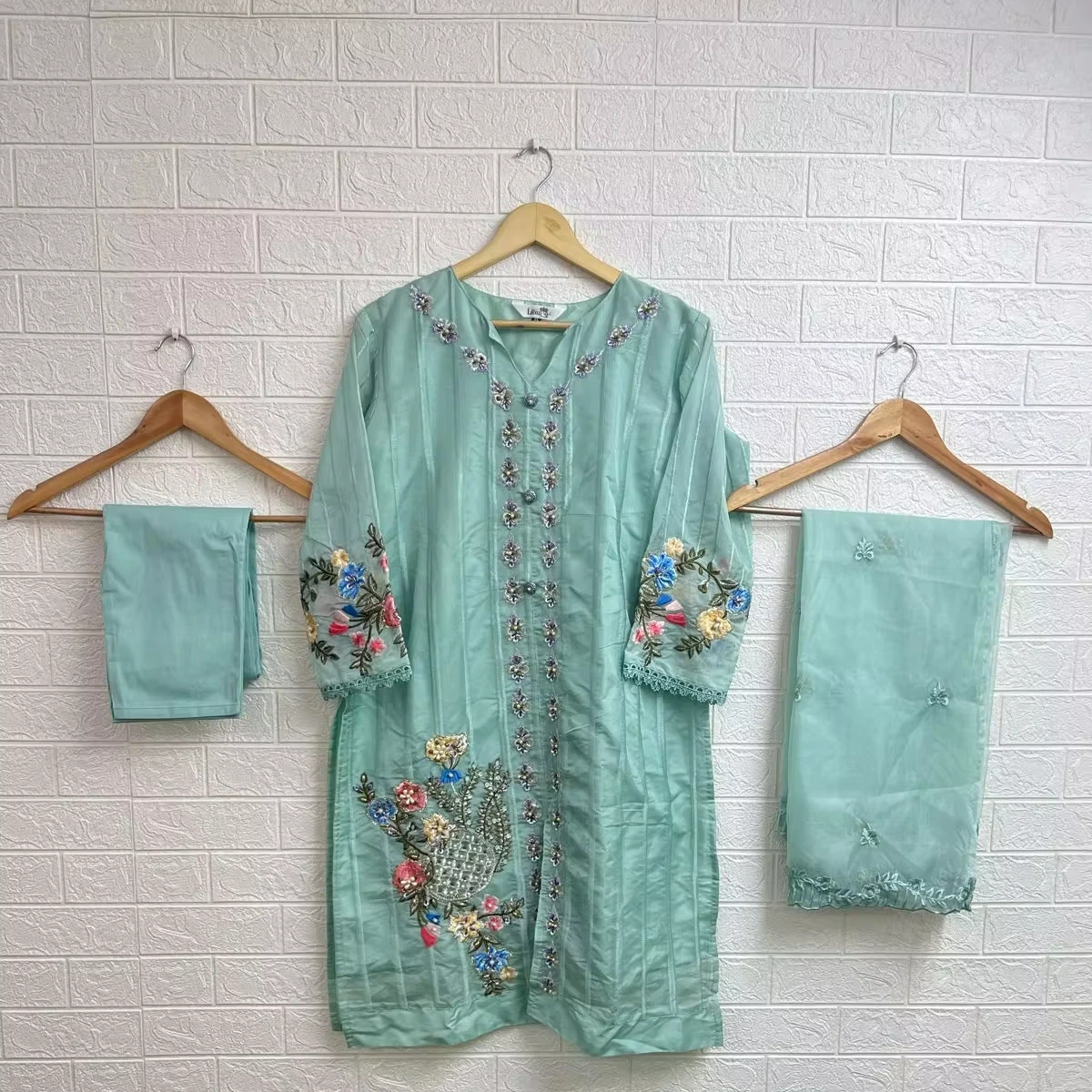 Modern Designer New Arrival Hand Work Kurti Pant With Dupatta Manufacture Indian Clothes Georgette Embroidery Work Salwar Suit