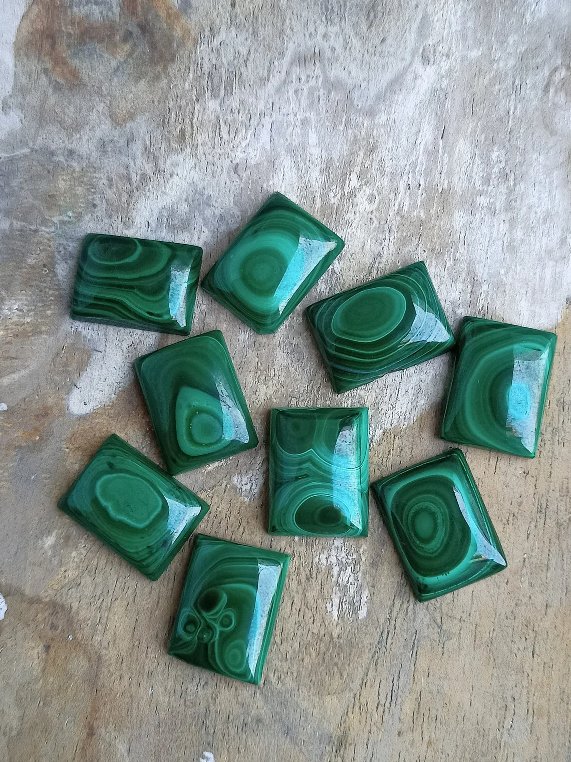 6x6 MM Square Shape Princess Cut Malachite Calibrated Size Stone Loose Gemstone Cabochon 6*6 mm
