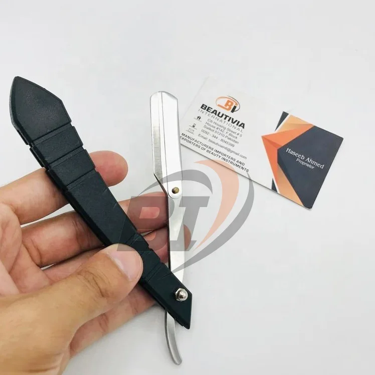 Disposable Barber Straight Razor Shavette Rasoi Folding Knife Safety Sustainable Feature for Hair and Underarm Shaving