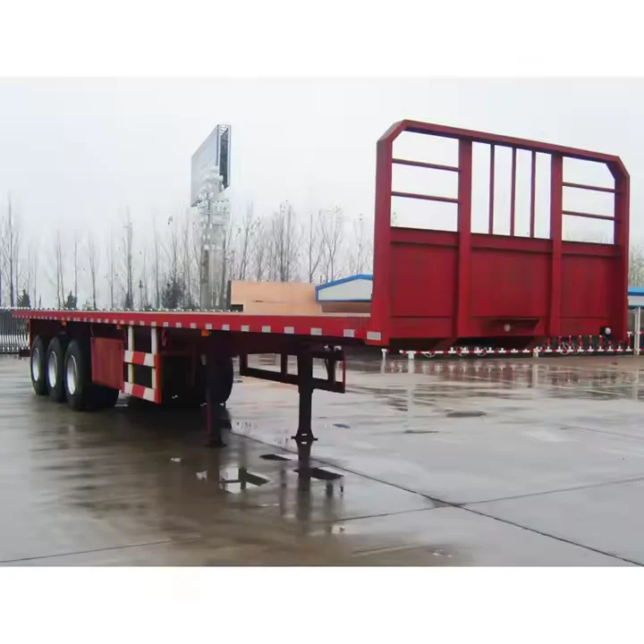 60ton 20ft низкая цена плоская кровать контейнер 40ft планшетный полуприцеп грузовик