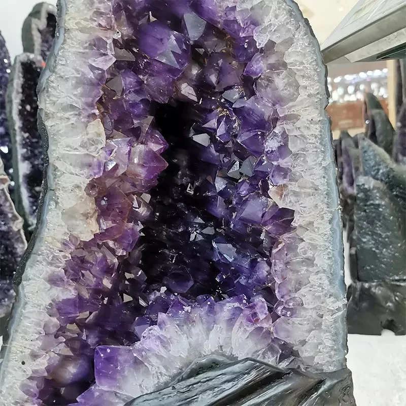 Reiki Crystal Crafts C Uruguay Amethyst cluster geode for FengShui and home decoration Healing Therapy