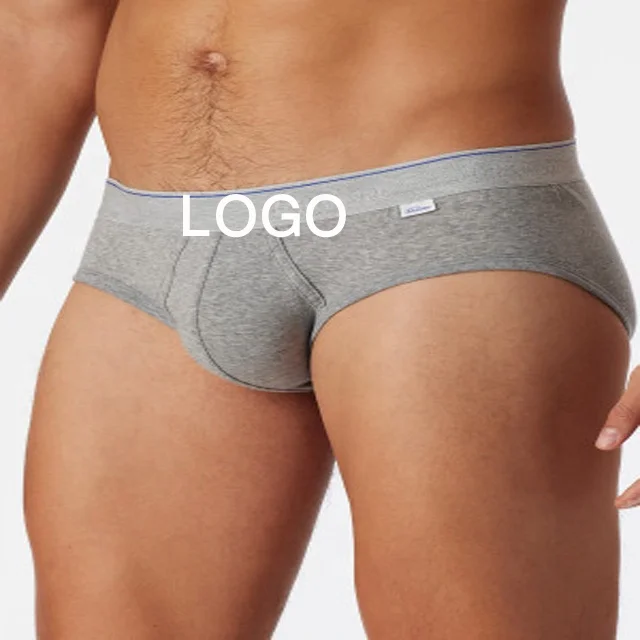 Cheap Men Custom LOGO Shorts Briefs Underwear 100% Cotton clothes and solid color Waist Underpants For Man From Bangladesh
