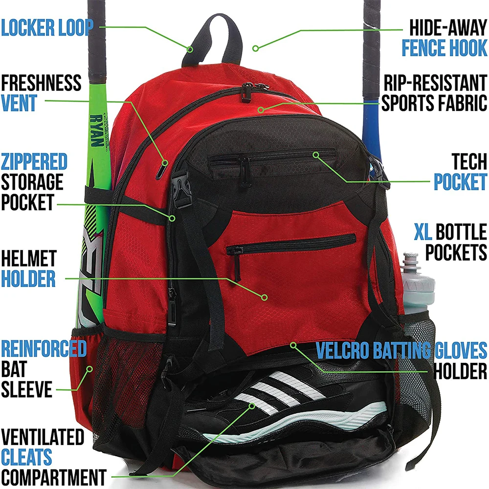 New Arrive Best Quality Oem Price Baseball Bat Back Pack Bag,Youth Team Baseball Backpack Equipment Baseball Bag