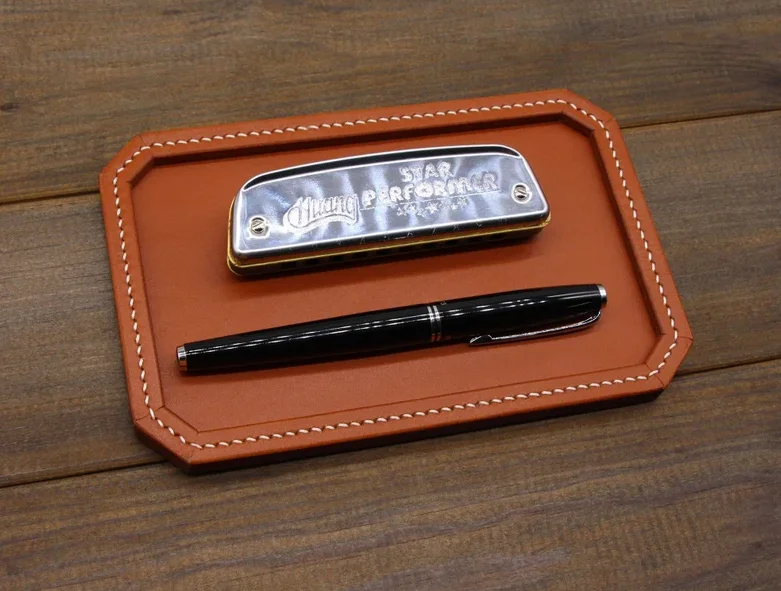 GENUINE Leather custom valet tray personalized new home gift office present and bar decor  anniversary gift for her for him