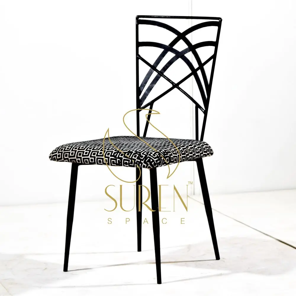 Handcrafted Indian Metal Restaurant Fabric Seating Chair Hotel Room Chair