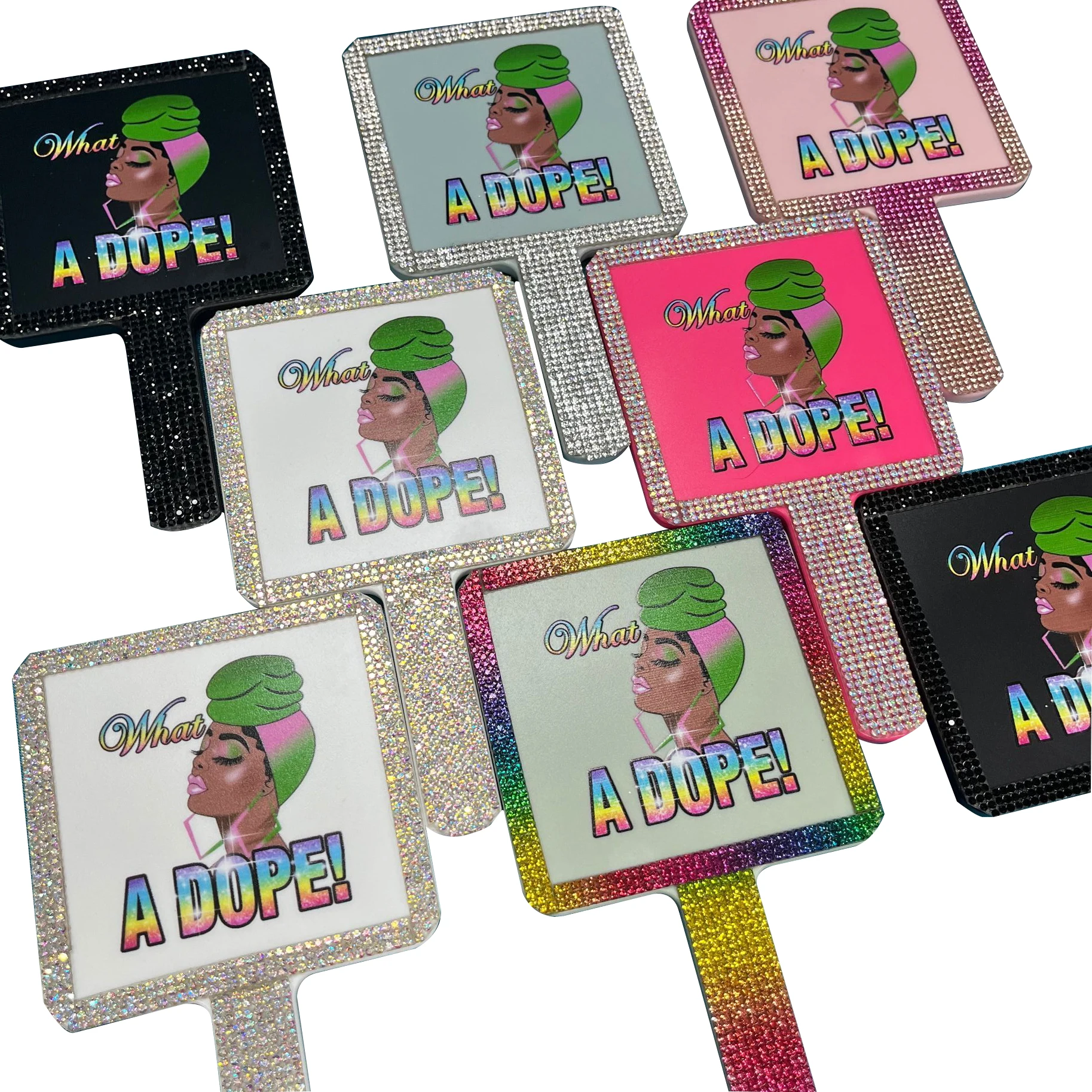 Free Logo Makeup Mirror Custom Logo Private Label Hand Pocket Mirror Wholesale ABS Plastic Hand Makeup Mirror