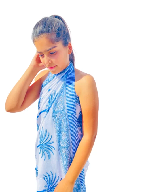 Natural Hand Dyed Custom Print Beach Pareo Swim Wrap Up Sarong beach rayon pareo cotton sarong for woman