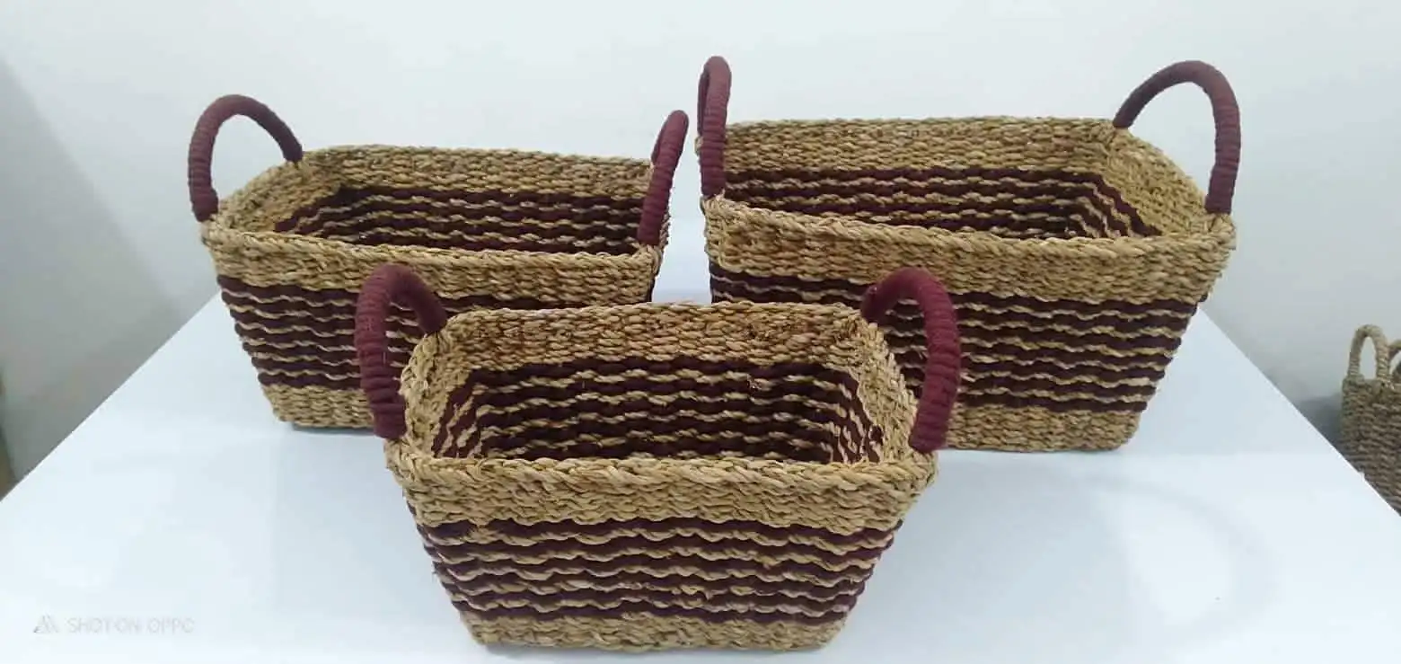 Latest Design Hot Selling Eco-friendly Seagrass Baskets New Arrivals 100% Natural Material Seagrass Baskets Low Price