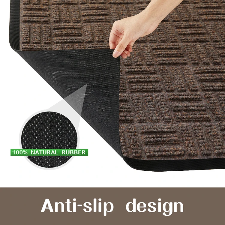tural Rubber Door Mat  Waterproof Low Profile Heavy Duty Welcome Doormat for Indoor and Outdoor Easy Clean  Rug Mats for Entry