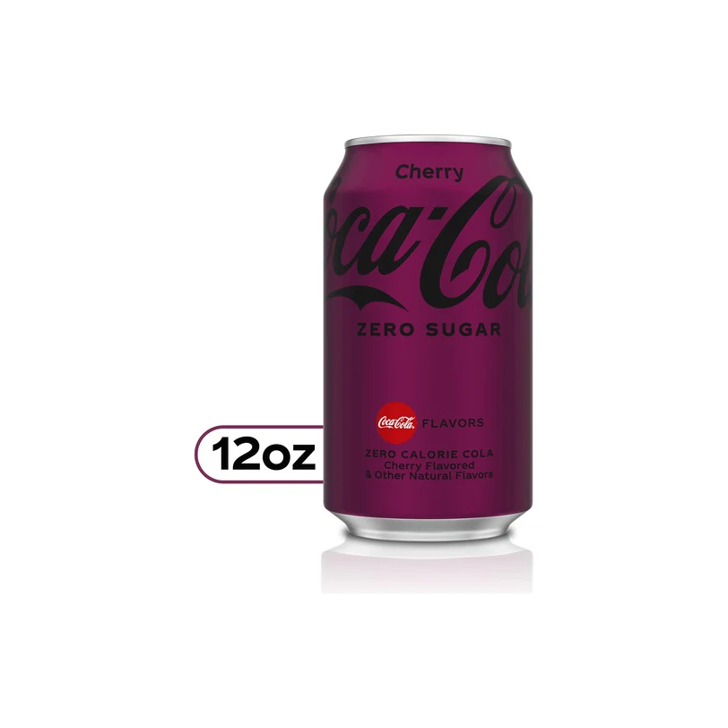Coca Cola Cherry Vanilla Zero Sugar Soft Drink Available in All Sizes 250ml 330ml 500ml Perfect for Wholesale and Retail Orders