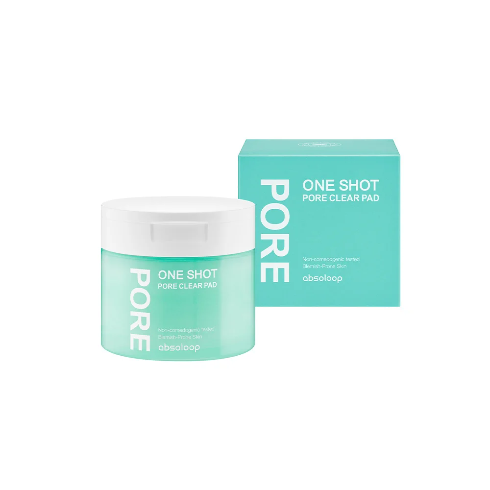 Toner Pads Absoloop One Shot Pore Clear Pad Remove Dead Skin Cells and Blackheads Vegan Pads Moisturizing and Soothing