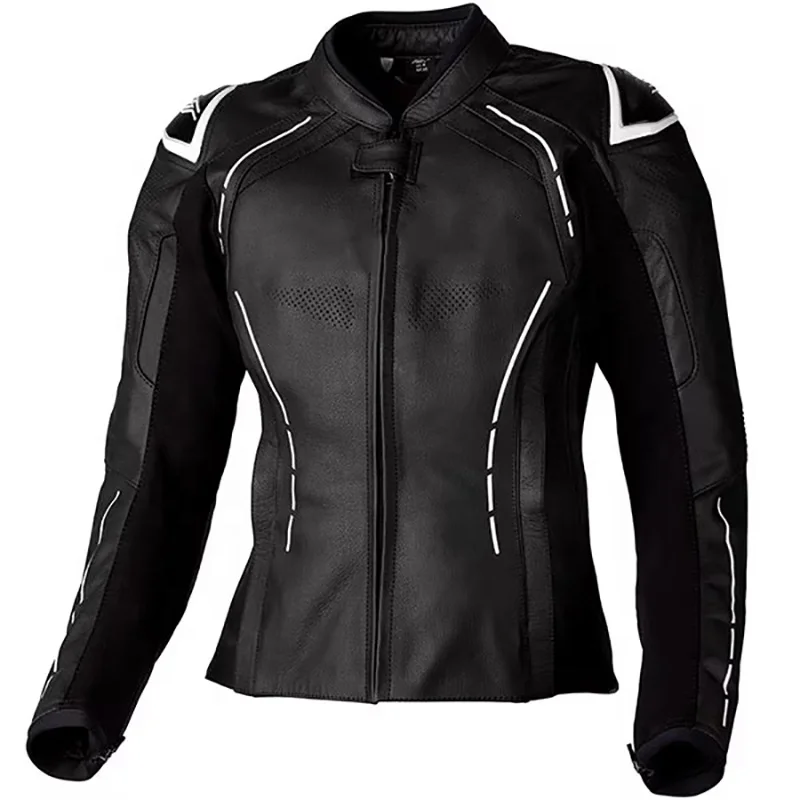 Black Leather Quality Motorcycle Jacket Men Biker  Motorcycle Racer Leather Jacket Real Genuine Leather Racing