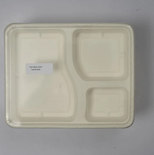 Eco Safe Disposable 3 Compartment Premium Rectangular Meal Trays Leak Proof Premium Plates for Sale from India