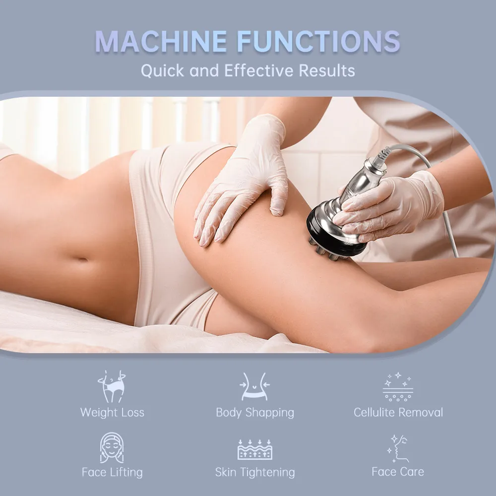 Smart 3D Quadrupole Monopolar RF 30K Cavitations Radio Frequency Face and Body Machine