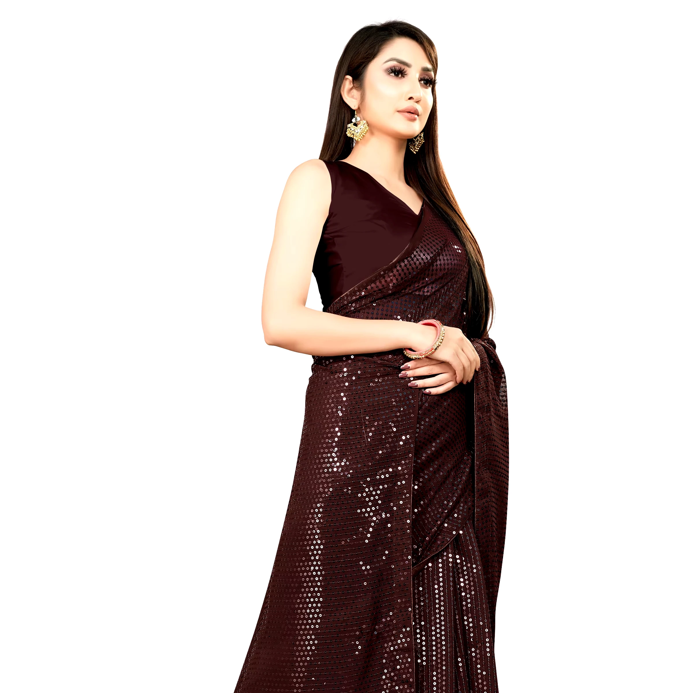 LAUNCHING NEW DESIGNER HEAVY PRINT AND  SEQUNCE WORK SAREES WITH FANCY BLOUSE