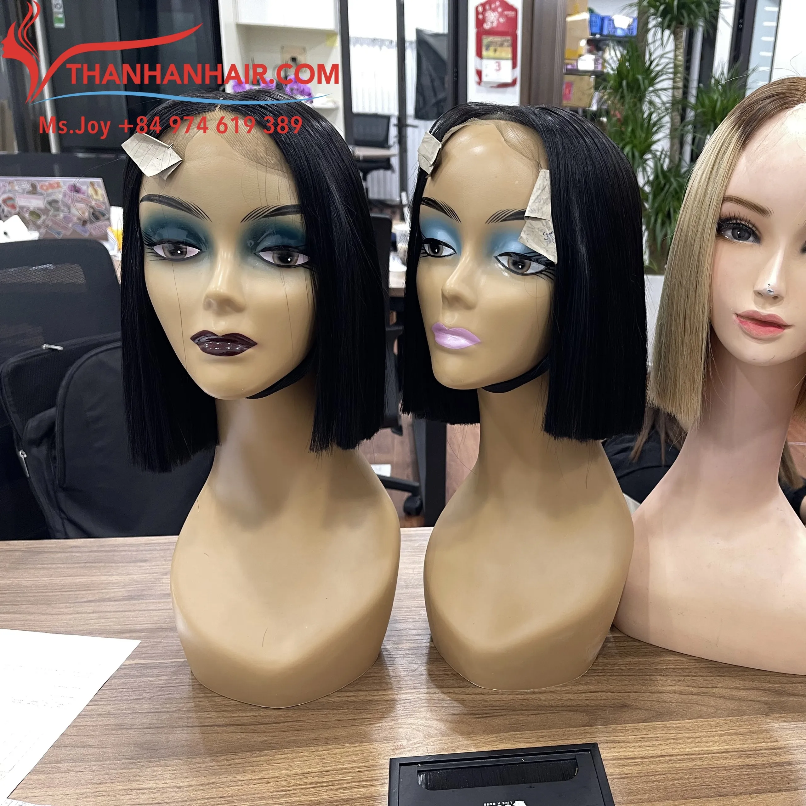 Super Double Drawn Human Hair Extensions Bob Wigs 200% Density Lace Closure Human Wig Bone Straight Wigs For Black Women