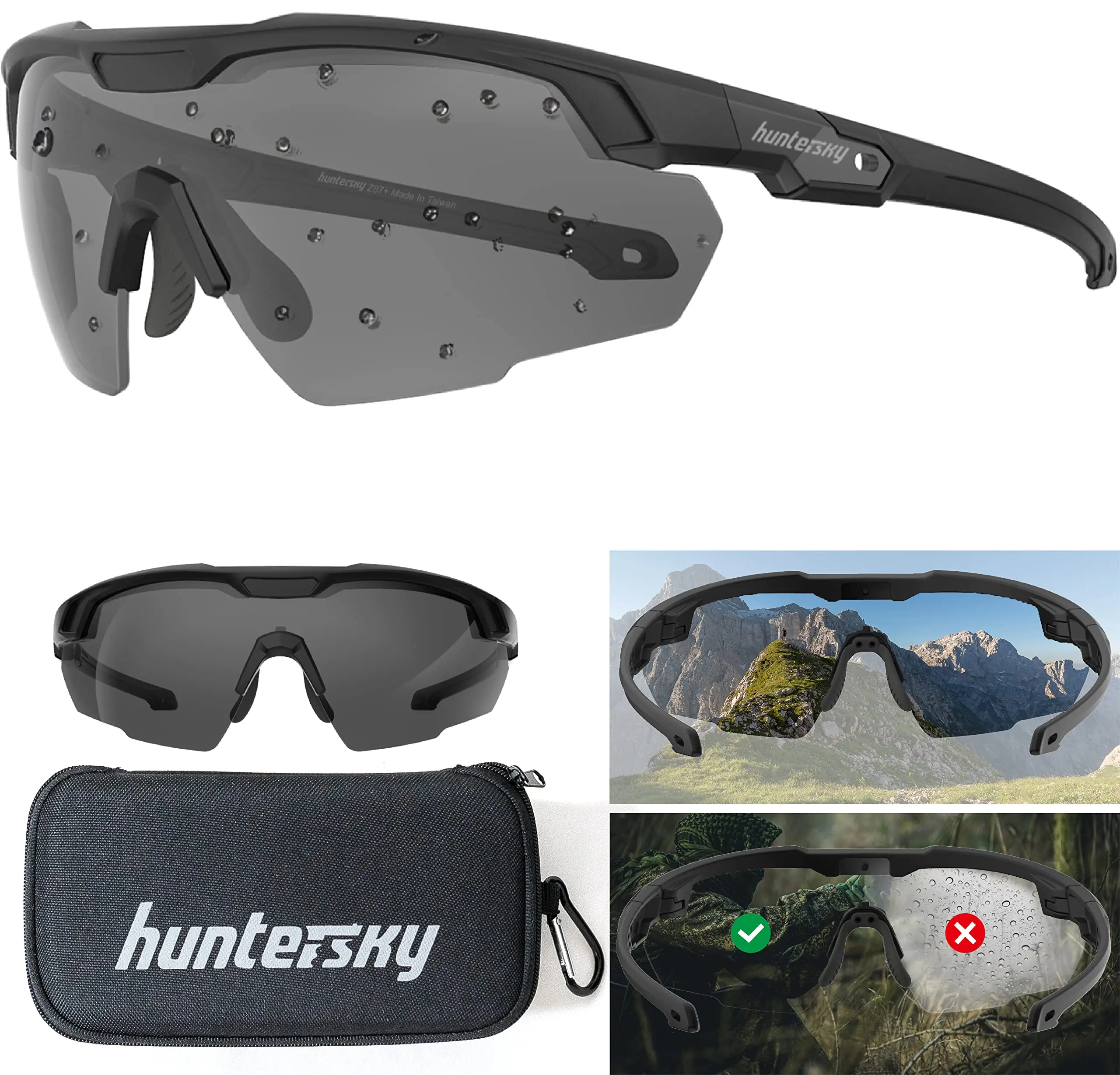 EYEPAL QEF HTS HUNTERSKY Anti-fog Polarized Hunting High Impact Grade with Airsoft Impact Protection Eye Pro