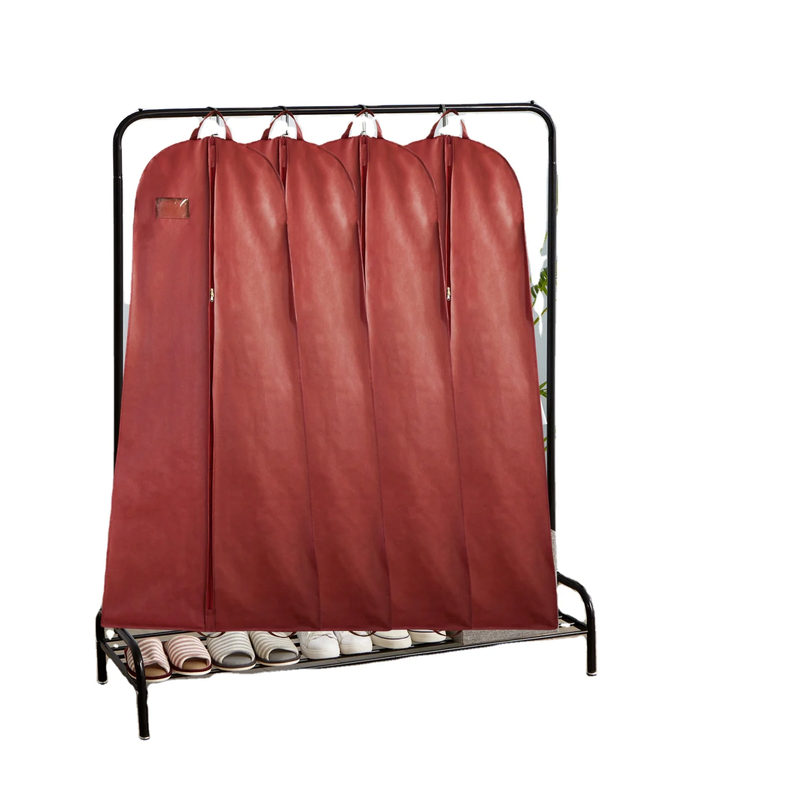 Customized Lightweight Translucent Side Zipper Suit Bags Washable Hanging Dress Garment Suit Dust Cover