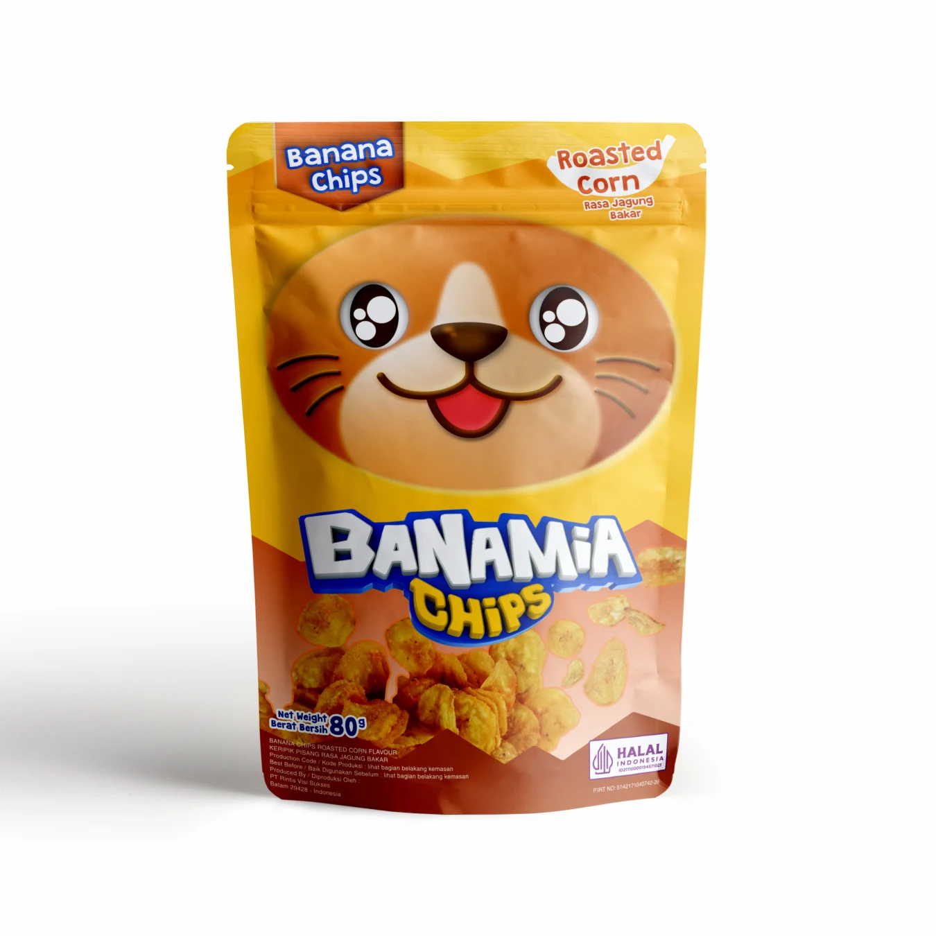 Dried Fruit Yellow Banana Chips Snacks Banamia Chips Fresh Crispy Banana Chips Snack With Roasted Corn Flavour