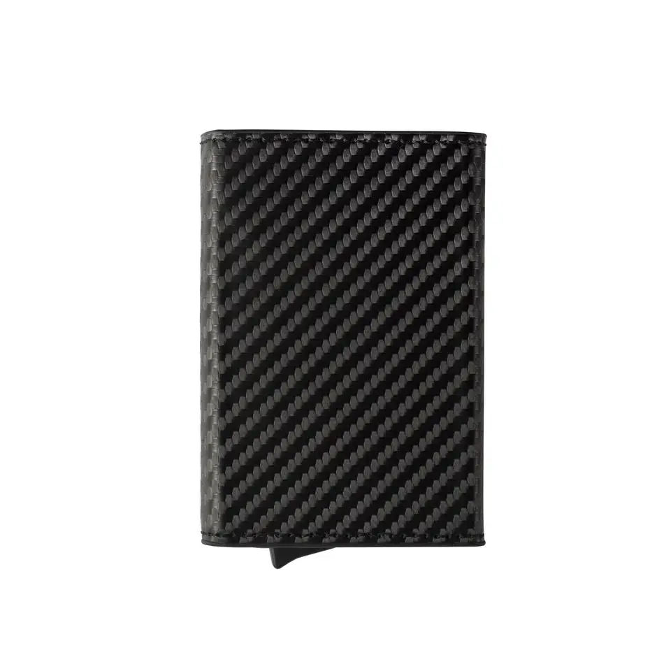 Custom Logo Slim Leather Card Holder Premium PU Leather Minimalist Wallet Credit Cardholder 2023