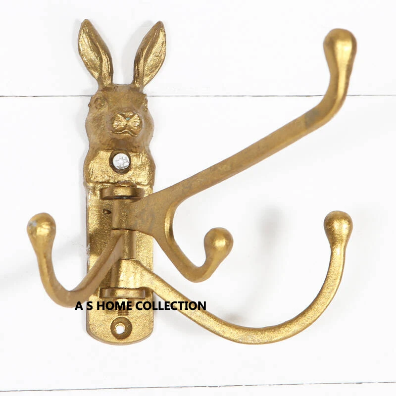 latest 2024 American Country brass flower design luxury Hook home golden Wall Decoration hangers