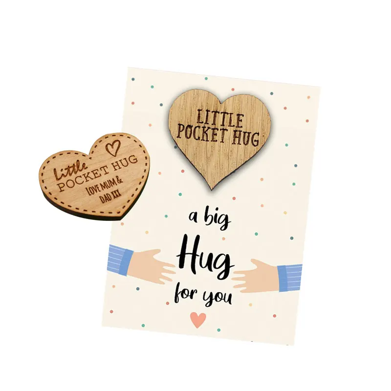 eco friendly souvenir gifts custom wooden token coin wood pocket hug