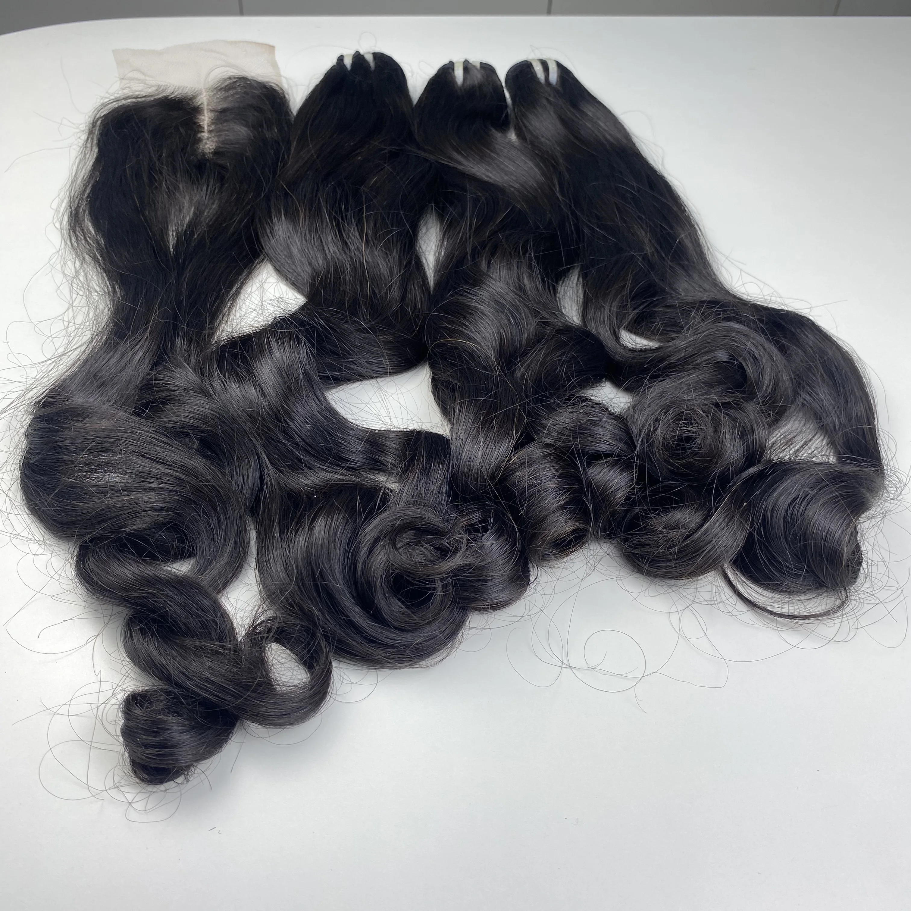 Loose wavy Weft Hair Extensions Double Drawn 100% Vietnamese Human Hair No Shedding No Tangle No Chemicals Made In Vietnam 2024