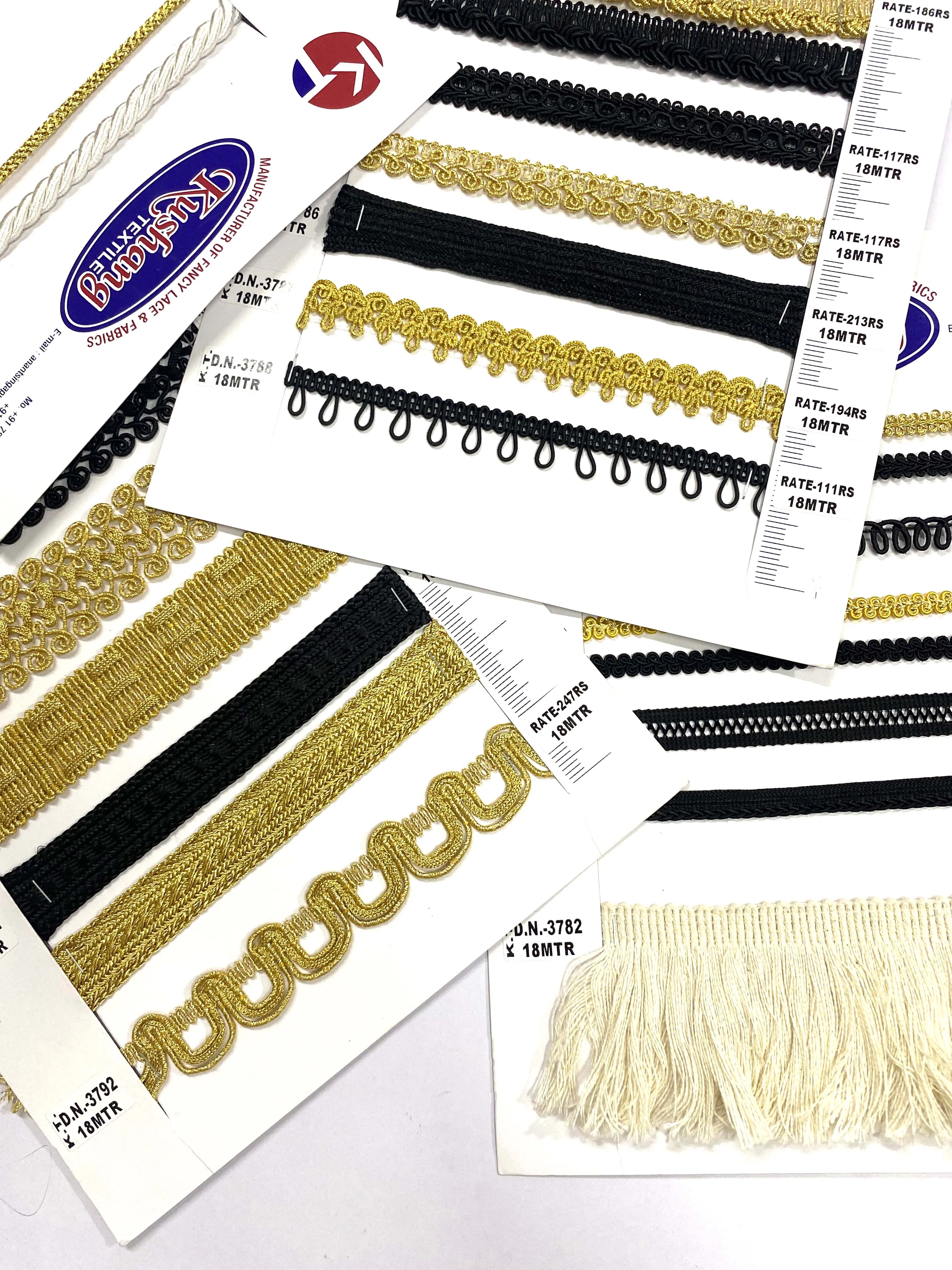 Hot Selling Decorative Antique Gold And Black  Lace Gimp Braid Trim