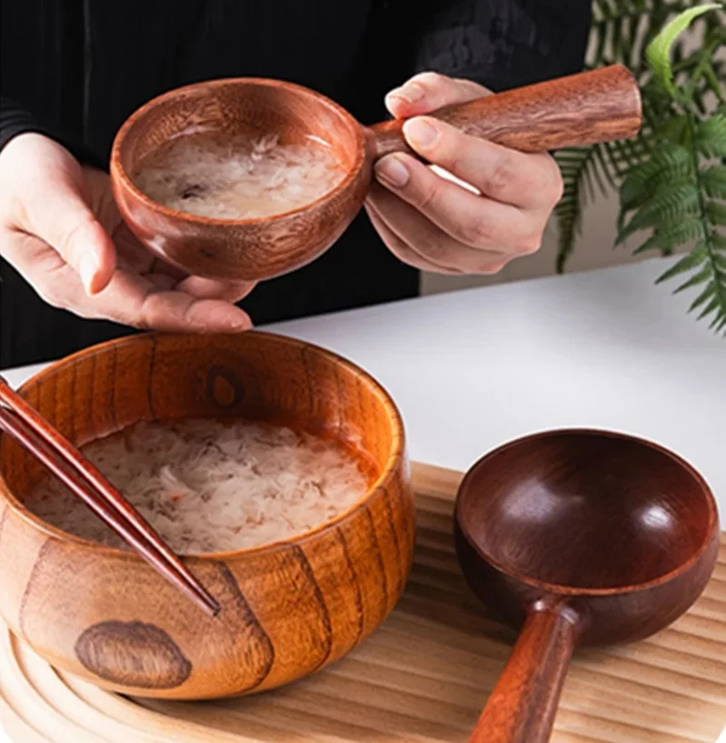 Lovely Mini Wooden Round Soup Spoon Set Disposable Tableware for Kitchen Cooking for Tea Ice Cream Honey Made From Bamboo