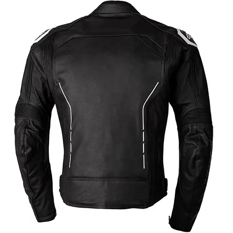 Black Leather Quality Motorcycle Jacket Men Biker  Motorcycle Racer Leather Jacket Real Genuine Leather Racing
